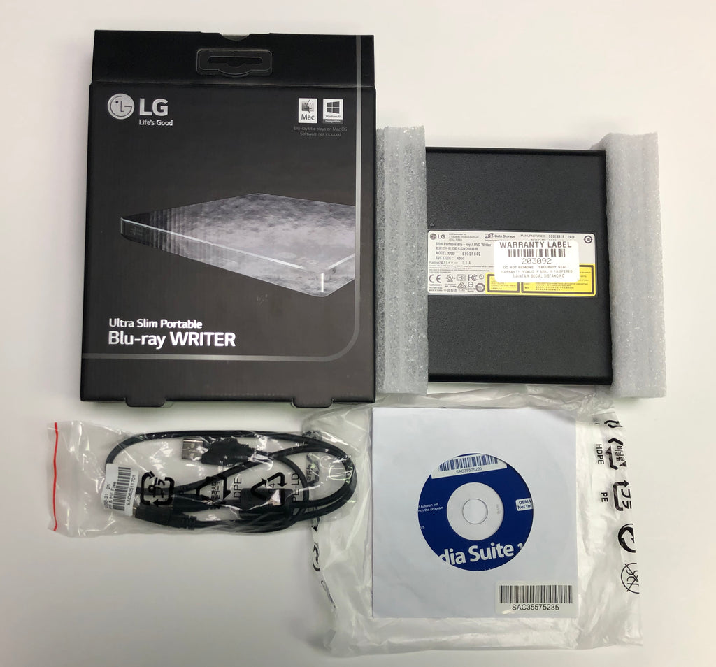 LG - 8x External USB 2.0 Blu-ray Disc Double-Layer DVD±RW/CD-RW Disc Rewriter - Black